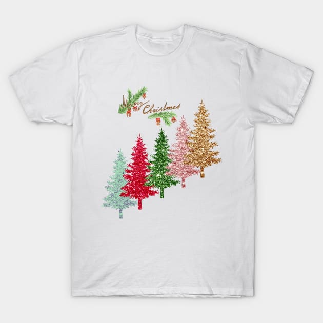 merry Christmas Trees T-Shirt by HJDesign